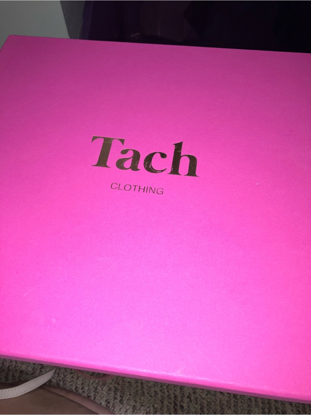 TACH Hot Pink Gift Box with Gold Logo